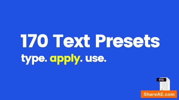 Videohive 170 Text Presets Videohive 170 Text Presets