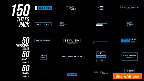 Videohive 150 Titles pack 22434646