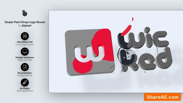 Videohive Simple Paint Drops Logo Reveal Videohive Simple Paint Drops Logo Reveal