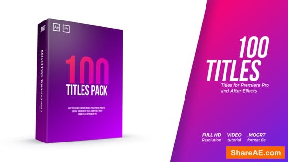 Videohive 100 Titles Pack - PREMIERE PRO Videohive 100 Titles Pack - PREMIERE PRO