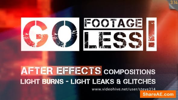 Videohive Go Footageless! - Light Burns & Glitch AE comps Videohive Go Footageless! - Light Burns & Glitch AE comps