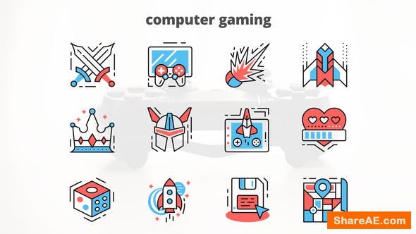 Videohive Computer Gaming – Thin Line Icons Videohive Computer Gaming – Thin Line Icons