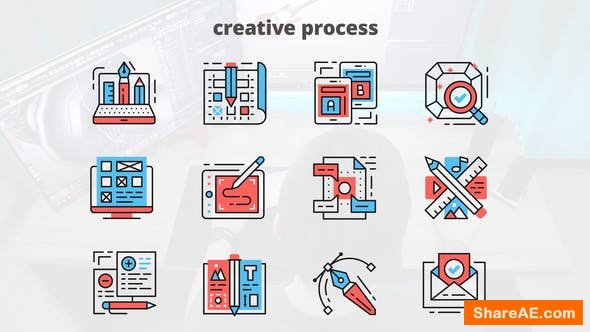 Videohive Creative Process – Thin Line Icons Videohive Creative Process – Thin Line Icons