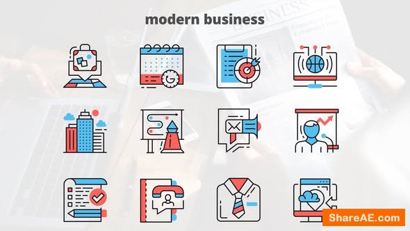 Videohive MODERN BUSINESS – Thin Line Icons Videohive MODERN BUSINESS – Thin Line Icons
