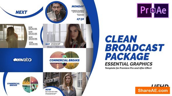 Videohive Clean Broadcast Pack | Essential Graphics | Mogrt Videohive Clean Broadcast Pack | Essential Graphics | Mogrt