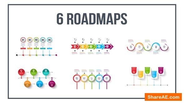 Videohive 6 Roadmaps Templates - Set Five Videohive 6 Roadmaps Templates - Set Five