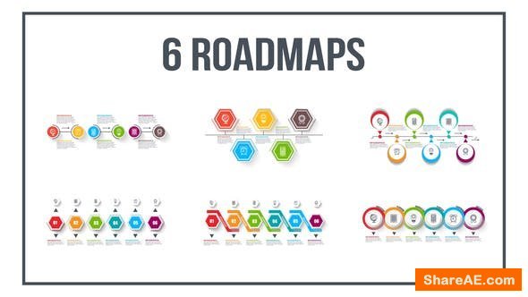Videohive 6 Roadmaps Templates - Set Four Videohive 6 Roadmaps Templates - Set Four