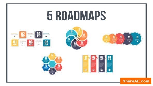 Videohive 5 Roadmaps Templates - Set Three Videohive 5 Roadmaps Templates - Set Three