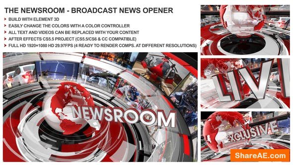 Videohive The Newsroom - Broadcast Design News Opener Videohive The Newsroom - Broadcast Design News Opener