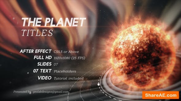 Videohive The Planet Titles Videohive The Planet Titles