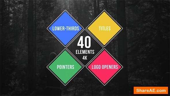 Videohive 40 Simple Titles - Lower Thirds - Pointers - Logo Openers