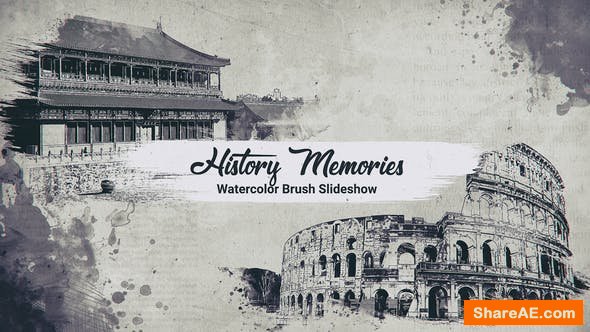 Videohive History Memories // Watercolor Brush Slideshow