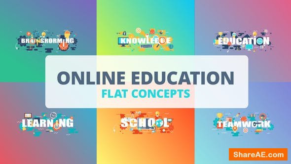 Videohive Online Education - Typography Flat Concept Videohive Online Education - Typography Flat Concept