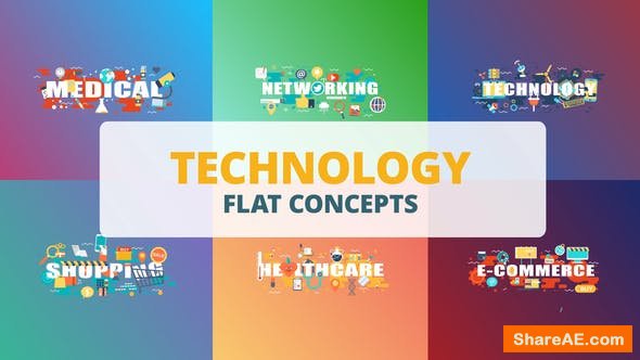Videohive Technology - Typography Flat Concept Videohive Technology - Typography Flat Concept
