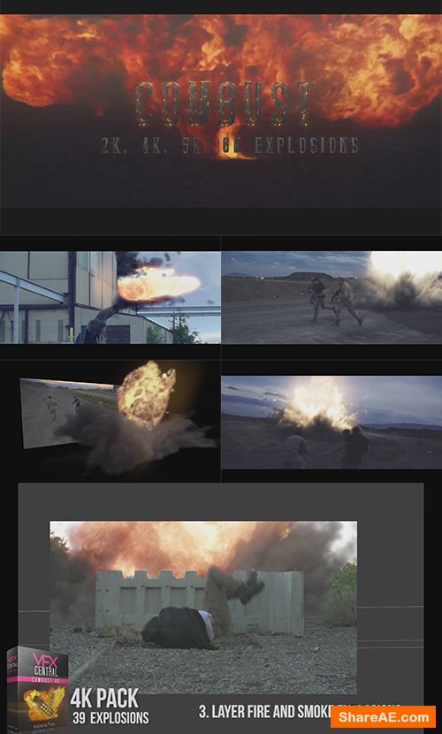Combust 4K Fire Explosions Pack - VfxCentral Combust 4K Fire Explosions Pack - VfxCentral