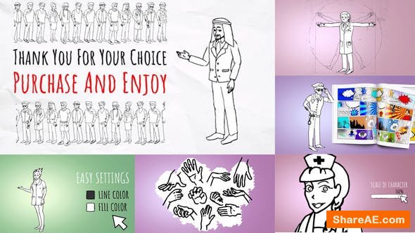 Videohive Doodle Characters Kit