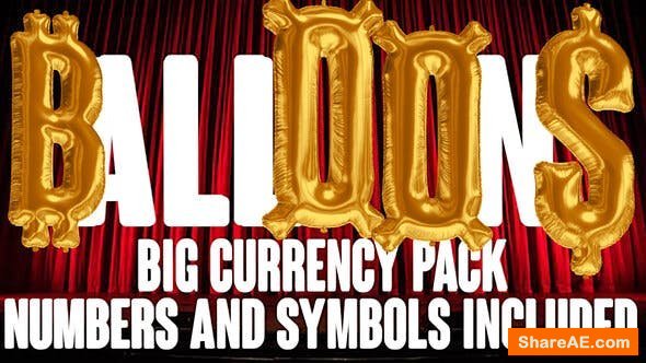 Videohive Foil Balloons Currency & Numbers Videohive Foil Balloons Currency & Numbers