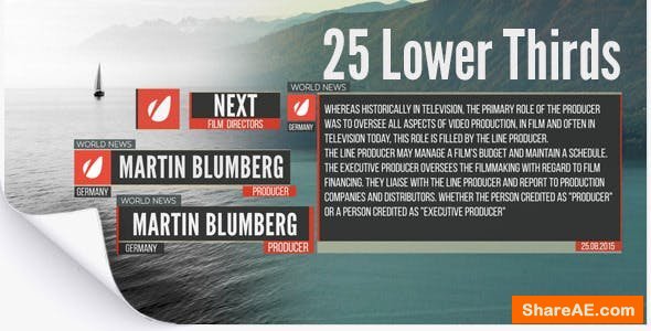Videohive 25 Lower Thirds Videohive 25 Lower Thirds