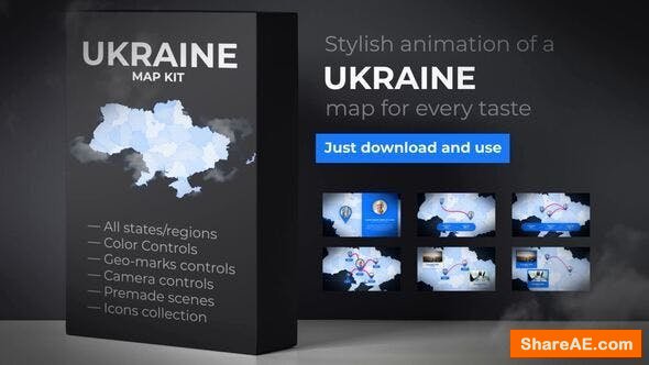 Videohive Ukraine Map - Ukraine UKR Map Kit Videohive Ukraine Map - Ukraine UKR Map Kit