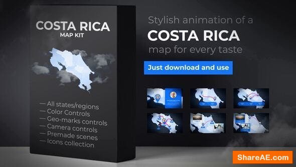 Videohive Costa Rica Animated Map - Republic of Costa Rica Map Kit Videohive Costa Rica Animated Map - Republic of Costa Rica Map Kit