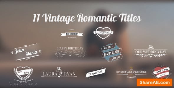 Videohive 11 Vintage Romantic Titles Videohive 11 Vintage Romantic Titles