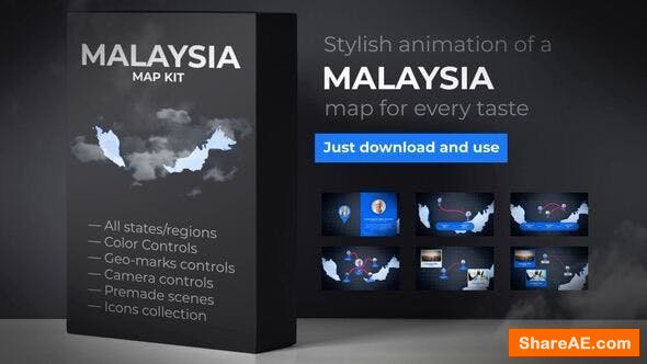 Videohive Malaysia Animated Map - Malaysia Map Kit