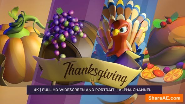 Videohive Happy Thanksgiving 3D