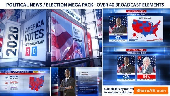 Videohive Broadcast - Political News / Election Mega Pack Videohive Broadcast - Political News / Election Mega Pack