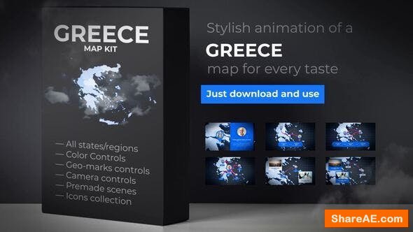 Videohive Greece Map - Hellenic Republic Map Kit - Hellas Animation Videohive Greece Map - Hellenic Republic Map Kit - Hellas Animation