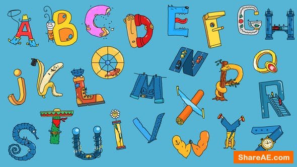Videohive Cartoon Alphabet - Motion Graphics Videohive Cartoon Alphabet - Motion Graphics