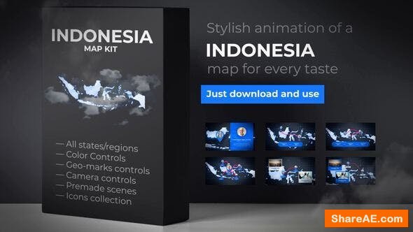 Videohive Indonesia Map - Republic of Indonesia Map Kit Videohive Indonesia Map - Republic of Indonesia Map Kit