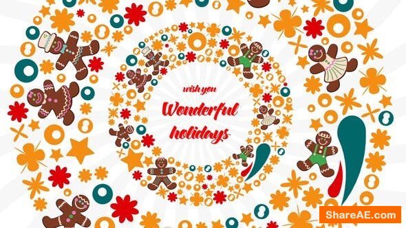 Videohive Christmas Flat Colorful Circles Videohive Christmas Flat Colorful Circles