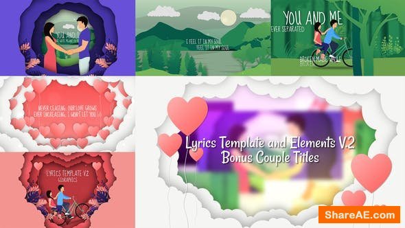 Videohive Lyrics Template and Elements V.2 - Paper Cut Concepts