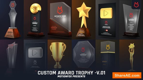 Videohive Custom Award Trophy - Loopable Pack v.01 Videohive Custom Award Trophy - Loopable Pack v.01