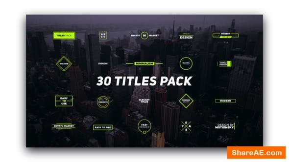 Videohive 30 Titles Pack 21955729 Videohive 30 Titles Pack 21955729