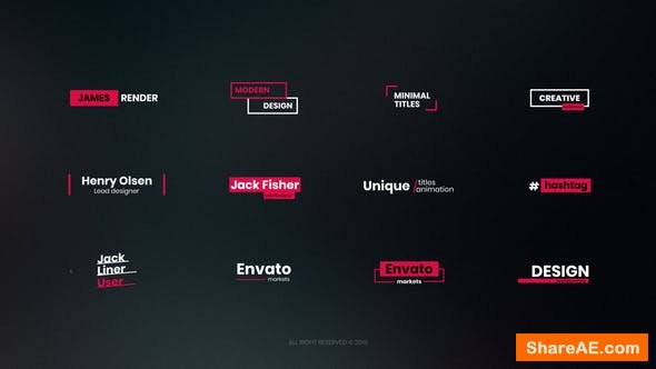 Videohive 20 Simple Titles 22793851 