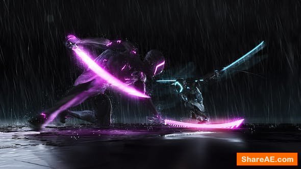 Videohive Cyborg Ninja Battle Logo Videohive Cyborg Ninja Battle Logo