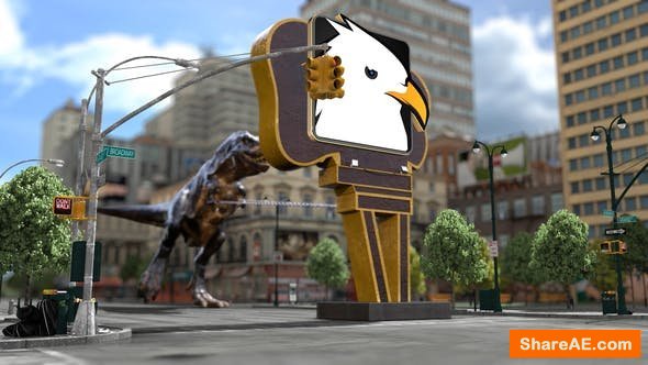Videohive T-Rex In City Videohive T-Rex In City