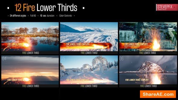 Videohive Fire Action Lower Thirds Videohive Fire Action Lower Thirds