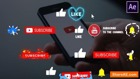 Videohive YouTube Buttons Collection | After Effects
