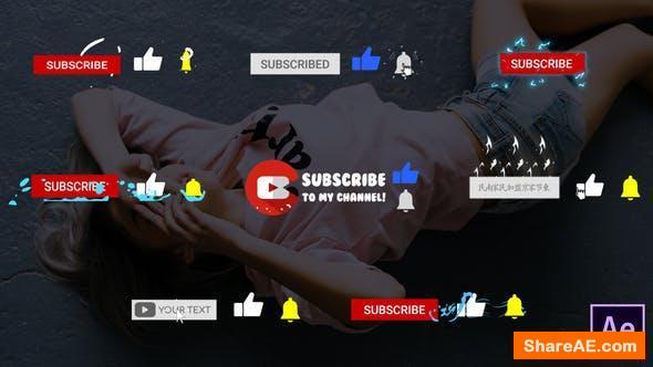 Videohive YouTube Subscribes Pack | After Effects