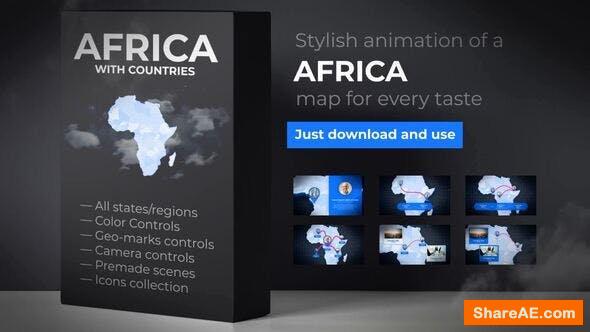 Videohive Africa Animated Map - Africa Map Kit Videohive Africa Animated Map - Africa Map Kit