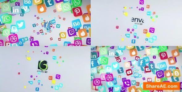 Videohive Social Media Flying Icons Logo Reveal Videohive Social Media Flying Icons Logo Reveal