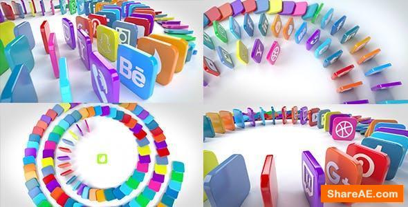 Videohive Social Media Dominoes Videohive Social Media Dominoes
