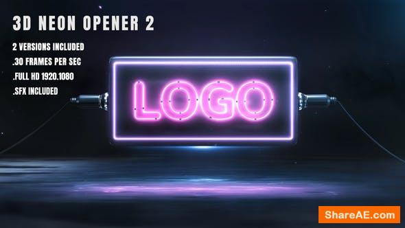 Videohive 3D Neon Opener 2