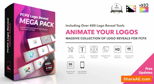 FCPX Logo Reveal Mega Pack - Pixel Film Studios