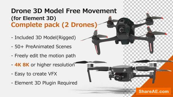 Videohive Drone 3D Model Free Movement Complete Pack 35216524 Videohive Drone 3D Model Free Movement Complete Pack 35216524