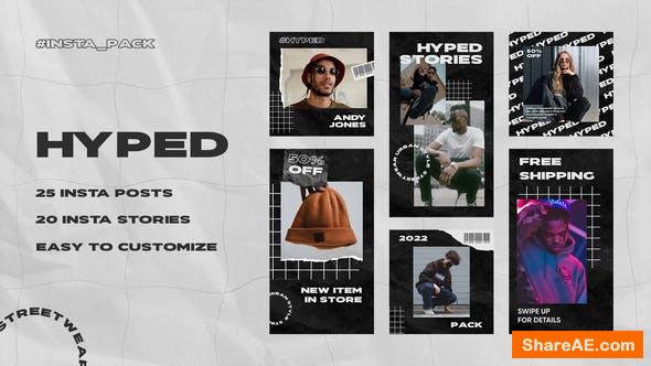 Videohive Hyped - Streetwear Instagram Posts & Stories Pack 37262284